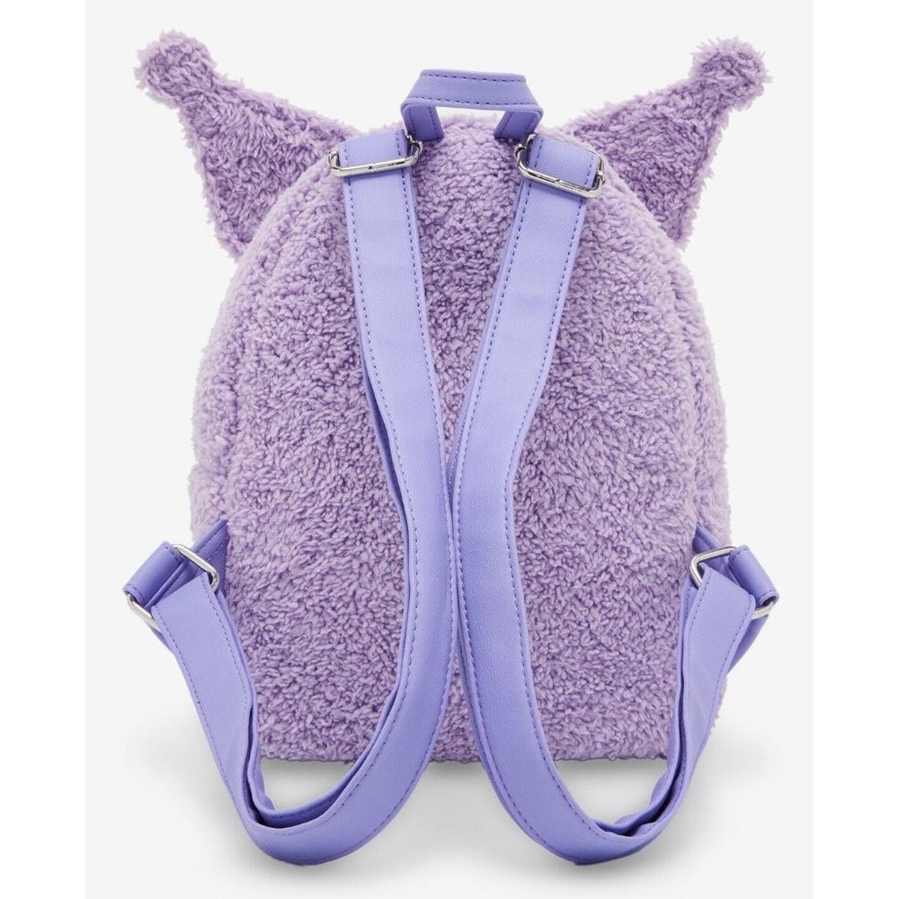 Loungefly Kuromi Mini Backpack Purple Fuzzy Sherpa NEW - Picture 3 of 4